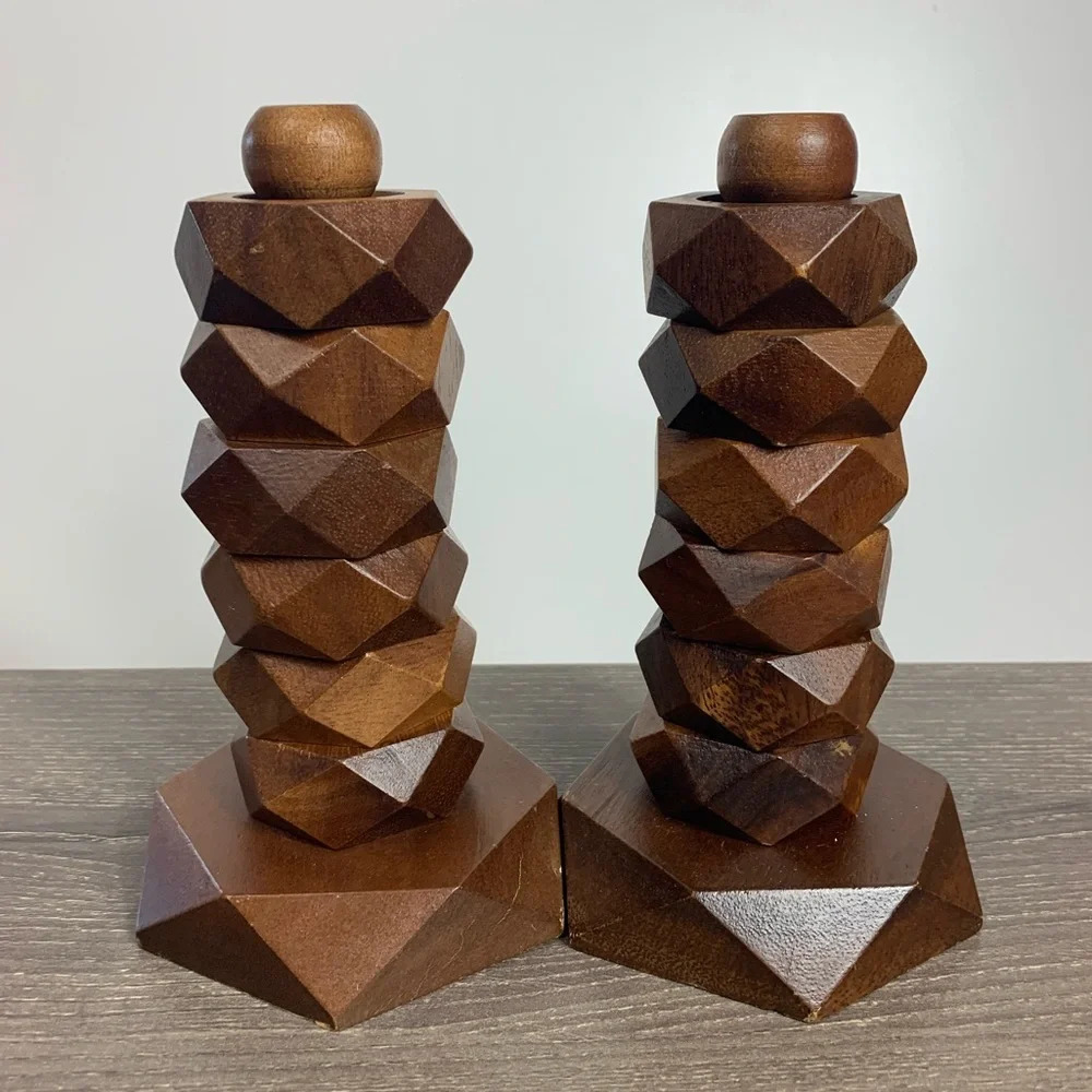 MCM wooden napkin rings - set of 12 - wood napkin holders w Stands Philippines